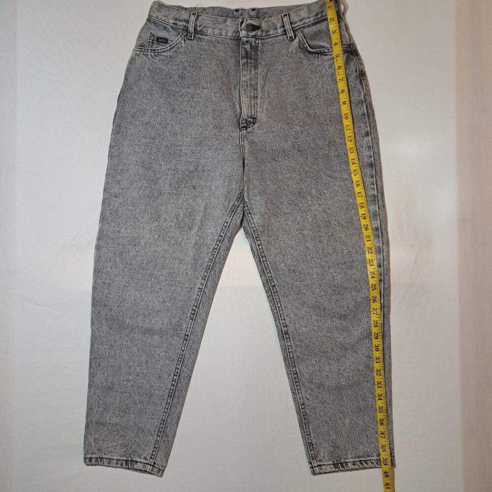 LEE Riders Jeans Women's Size 18 PET.  Gray Denim‎ High Rise Tapered USA made - Picture 13 of 14